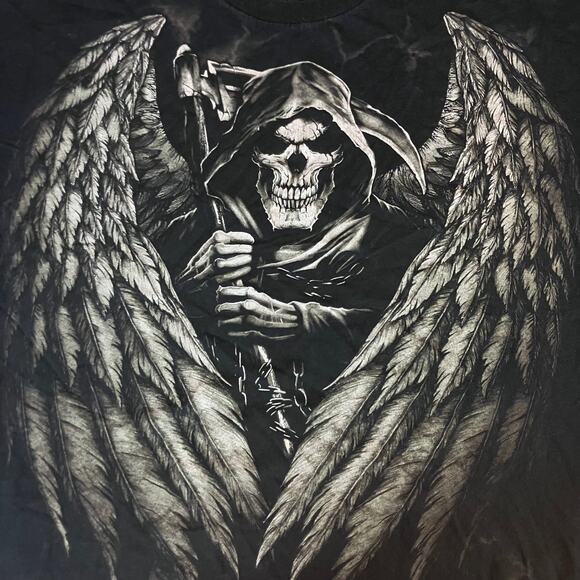 2010 Skeleton Grim Reaper Big Logo T-shirt - Picture 7 of 7